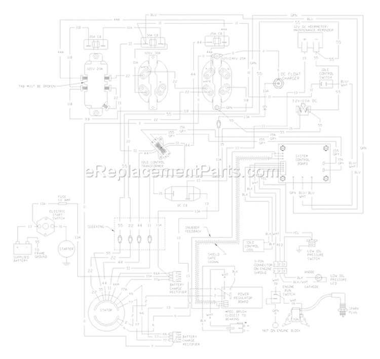 Page E Diagram and Parts List for 1785-0  Briggs and Stratton Generator